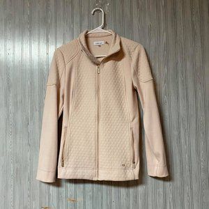 Calvin Klein Womens Light Pink Zip Up Quilted Pattern Jacket Size S